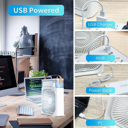 Portable Air Conditioner Fan 7 Color Changing Light