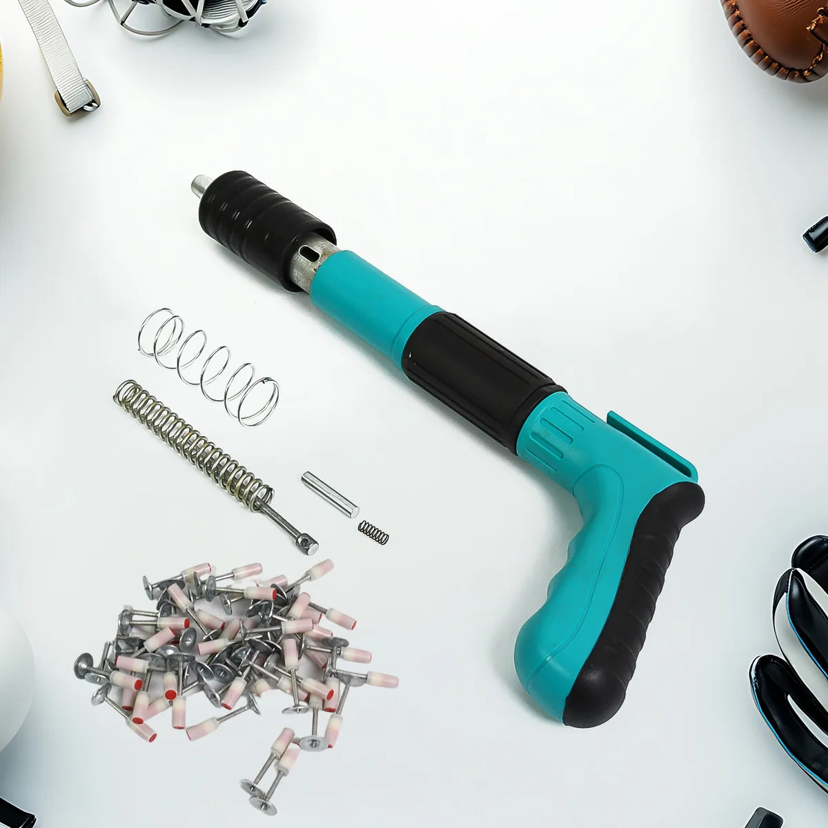 Power Nail Gun – Heavy-Duty Manual Steel Nail Driver for Concrete, Brick & Wood.