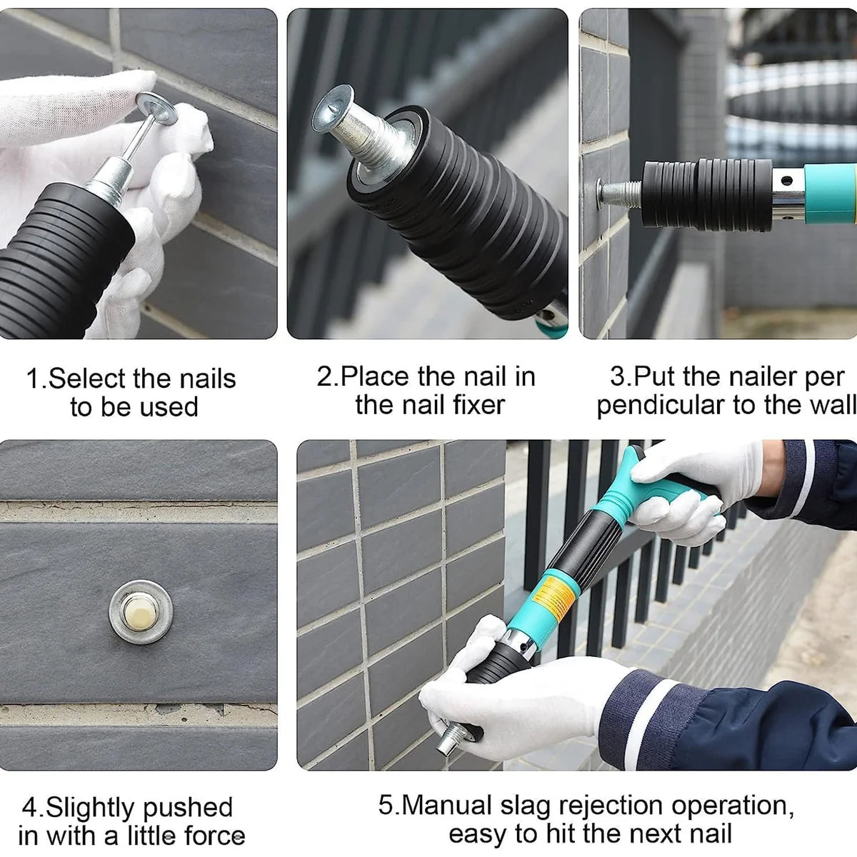 Power Nail Gun – Heavy-Duty Manual Steel Nail Driver for Concrete, Brick & Wood.